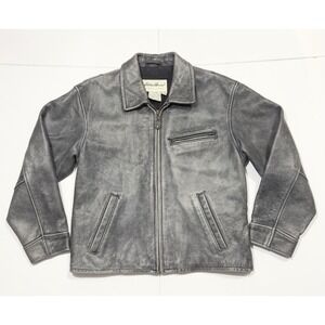 VTG Eddie Bauer Women's Lambskin Leather Jacket Faded Gray Classic Retro PXS Pet